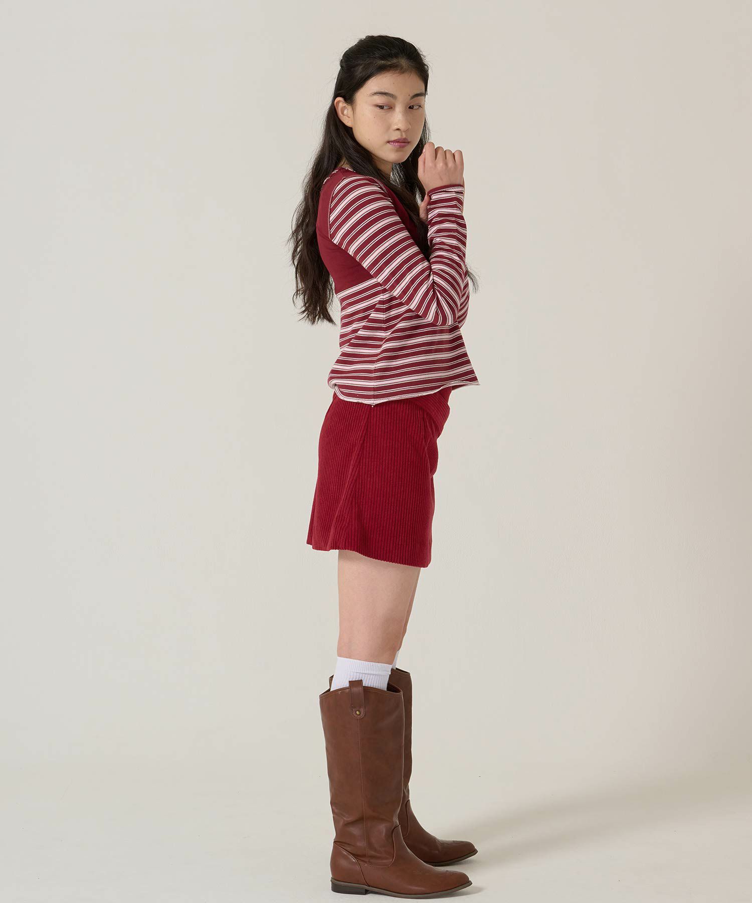 ボーダー/カットソー/ロンT/ヘンリー