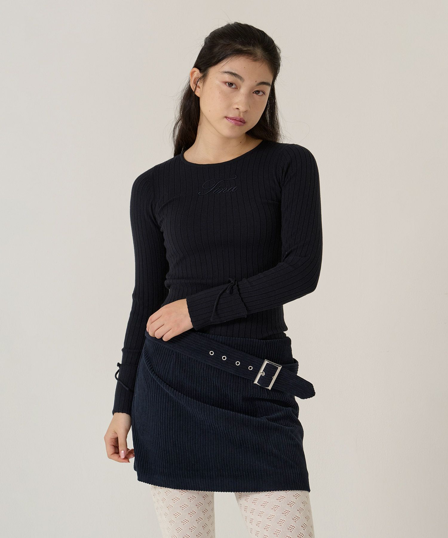 ベルト/コーデュロイ/ミニスカート