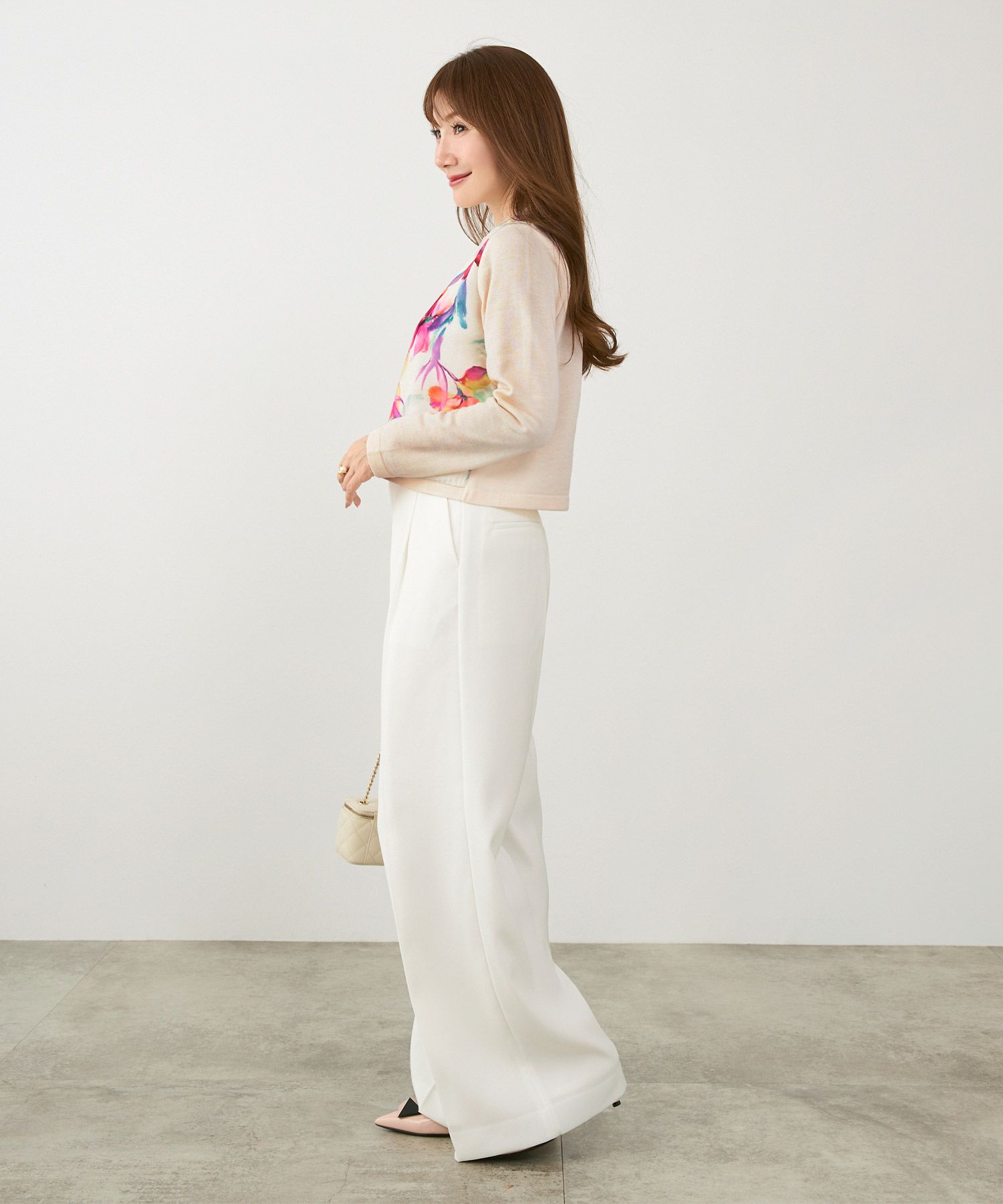 手洗い可 日本製 大人可愛い 上品 きれいめ ドッキング 大人カジュアル オフィス フェミニン 柄 ジョイントスペース