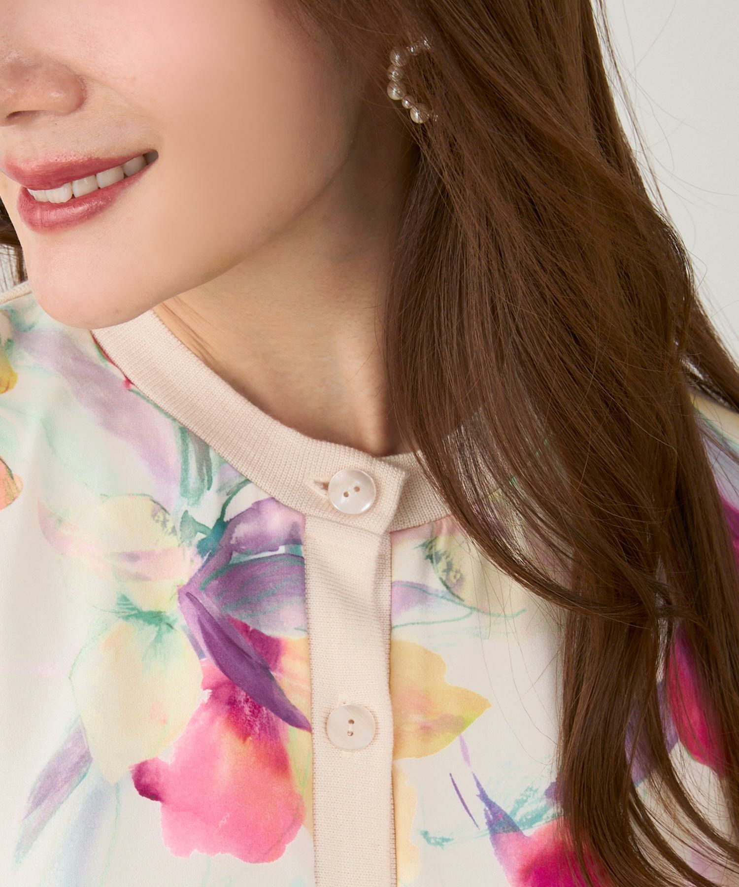 手洗い可 日本製 大人可愛い 上品 きれいめ ドッキング 大人カジュアル オフィス フェミニン 柄 ジョイントスペース