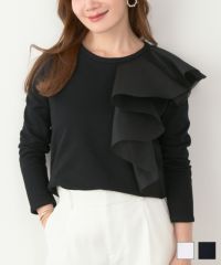 アシンメトリー ラッフル 裏毛 プルオーバー Liala×PG