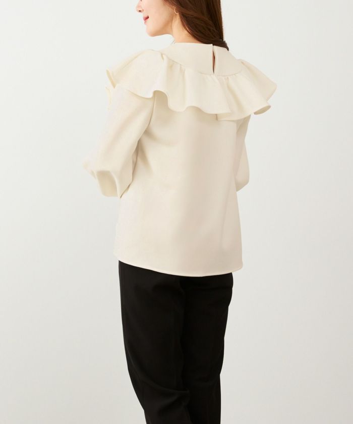 手洗い可 日本製 大人可愛い 上品 きれいめ オフィス 大人カジュアル フェミニン アンチピリング ジョイントスペース