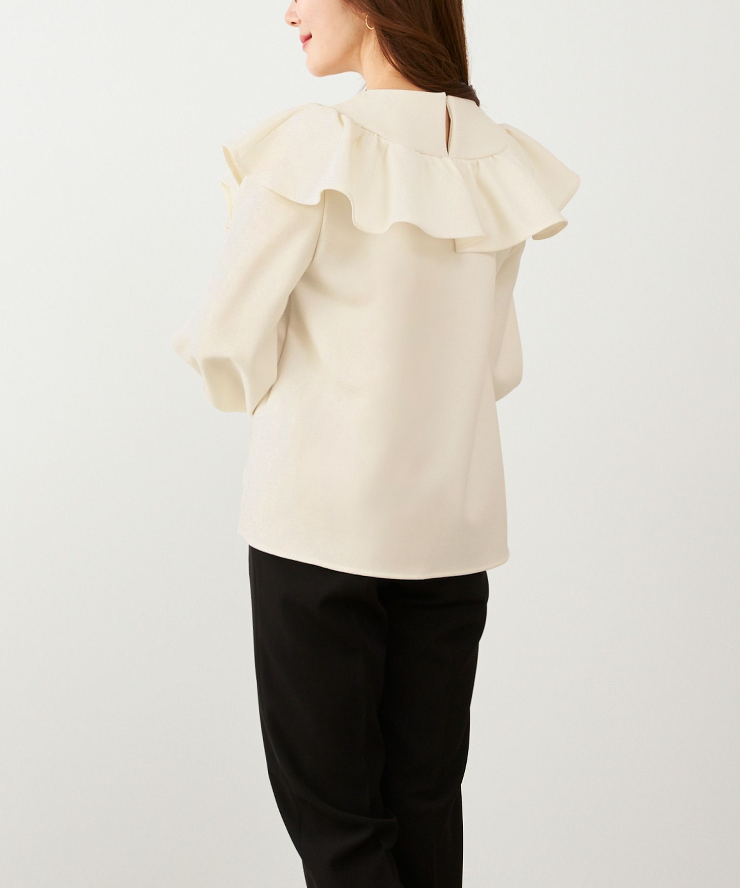 手洗い可 日本製 大人可愛い 上品 きれいめ オフィス 大人カジュアル フェミニン アンチピリング ジョイントスペース