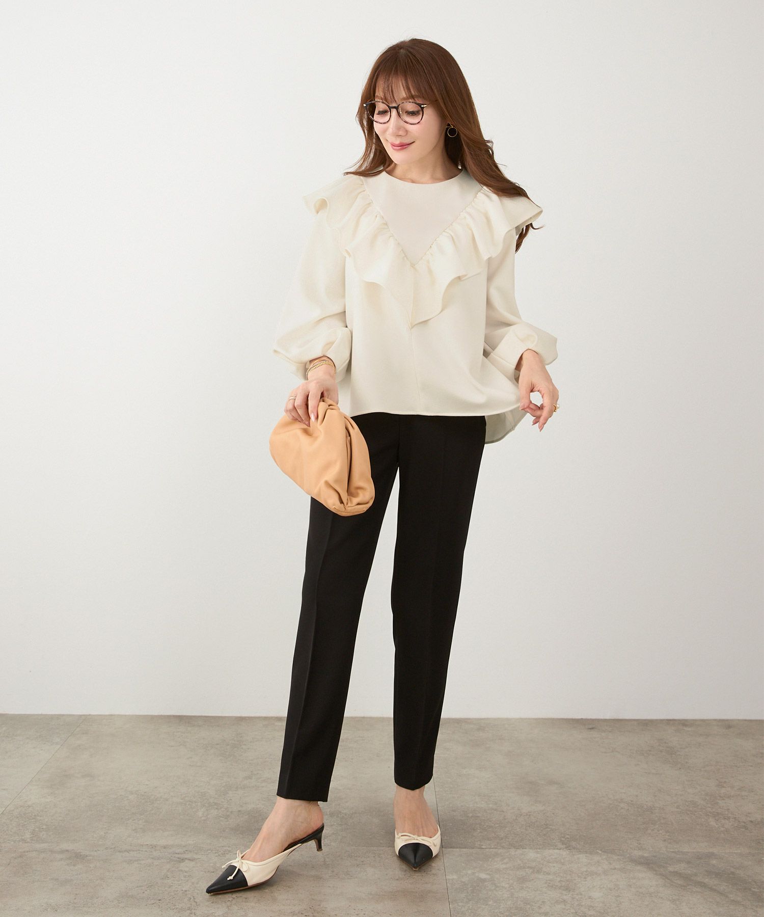 手洗い可 日本製 大人可愛い 上品 きれいめ オフィス 大人カジュアル フェミニン アンチピリング ジョイントスペース