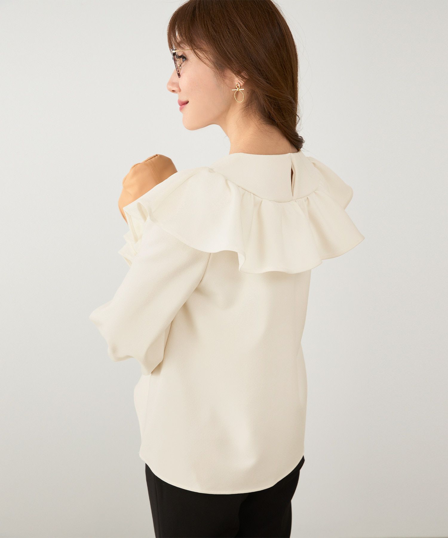 手洗い可 日本製 大人可愛い 上品 きれいめ オフィス 大人カジュアル フェミニン アンチピリング ジョイントスペース