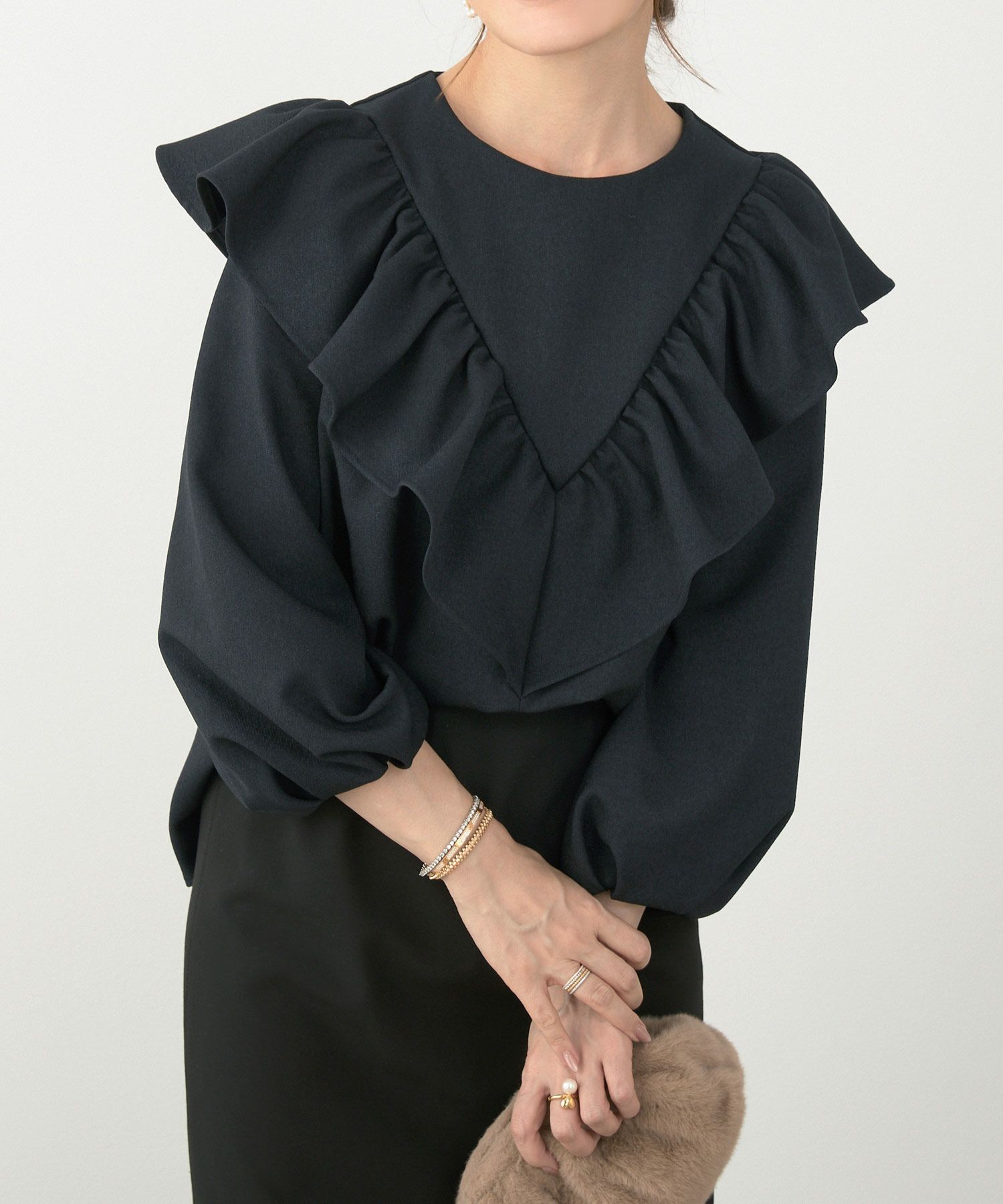 手洗い可 日本製 大人可愛い 上品 きれいめ オフィス 大人カジュアル フェミニン アンチピリング ジョイントスペース