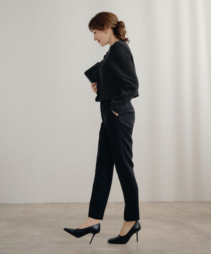 オケージョン スカラップ Vネック ショート ジャケット Liala×PG 全3色