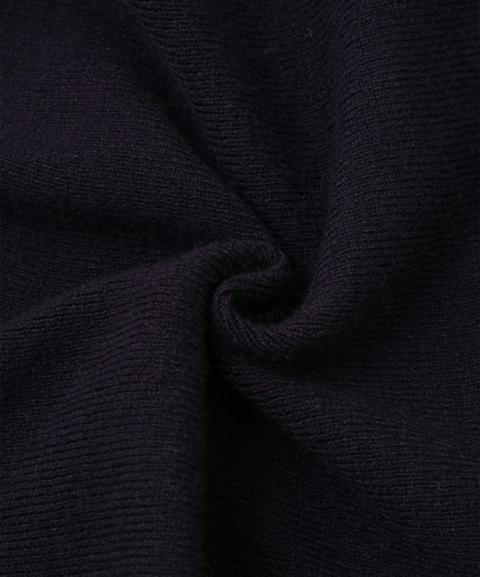 フラワーモチーフ 襟付き ニット トップス レディース フラワー サテン ビジュー 上品 ペプラム フレア アンゴラタッチ きれいめ 洗える アイボリー/ネイビーミックス/ブラックミックス M