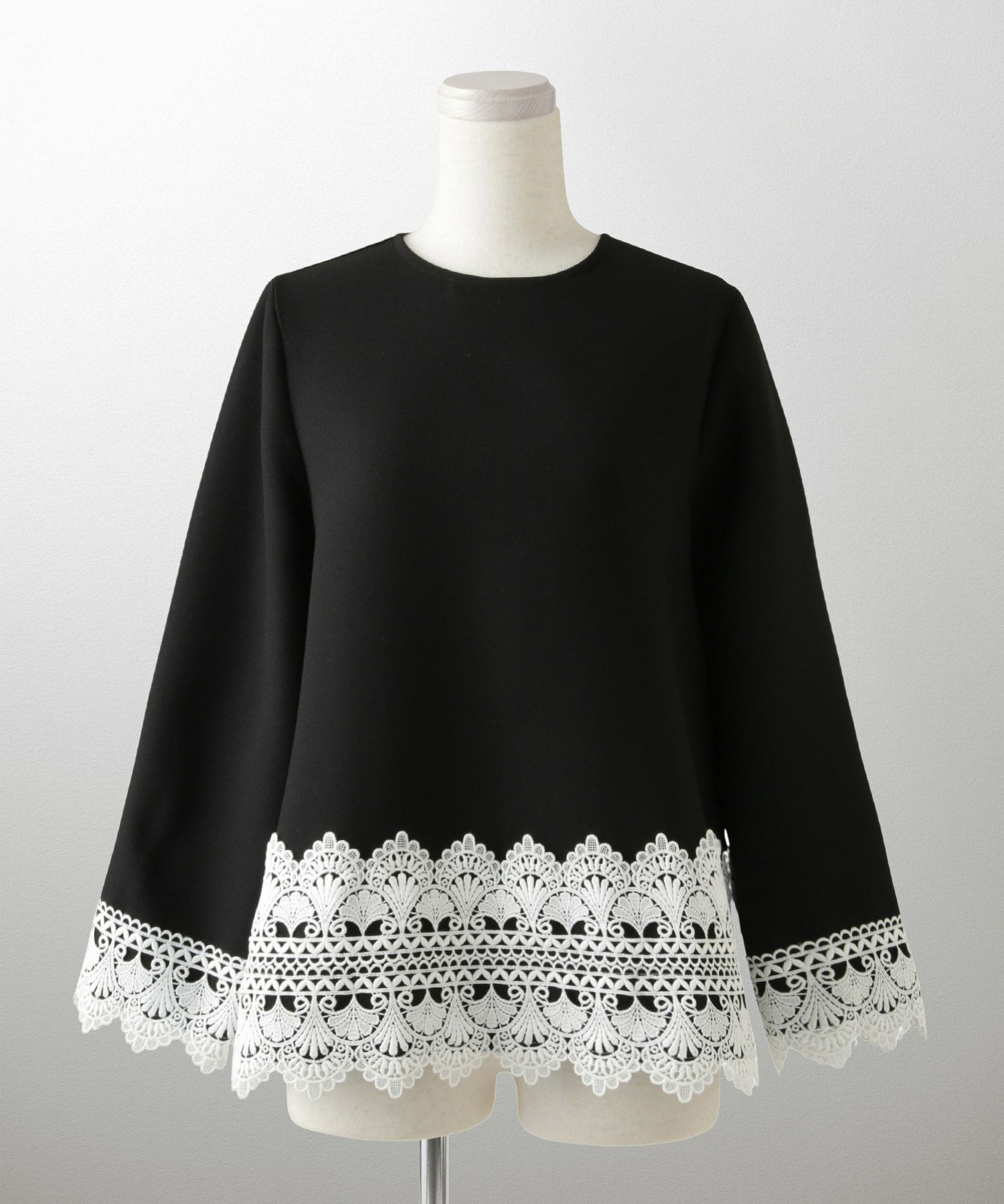 レースコンビ トップス トップス レディース ブラウス オフィス きれいめ かわいい 大人 ホワイト ネイビー ブラック M