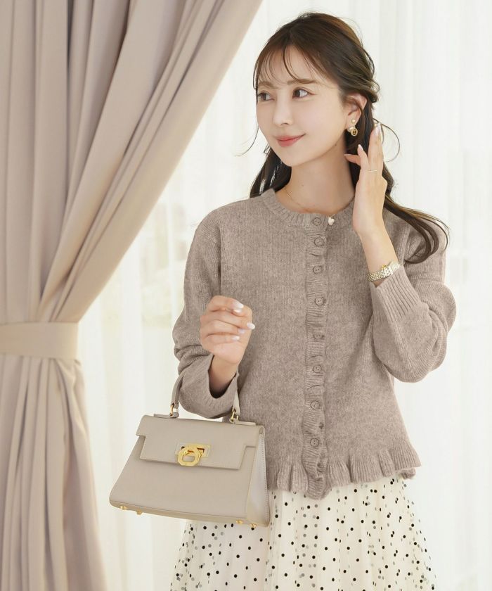 ソフト フリル ニット カーディガン le reve vaniller 全2色｜lvn451