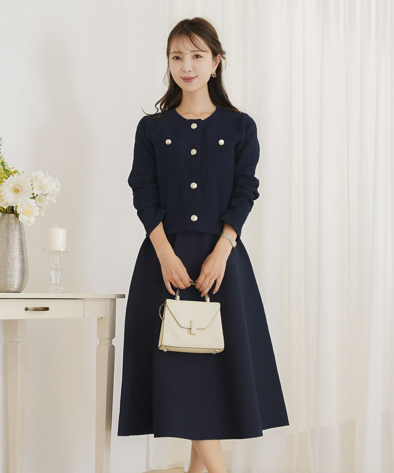 ボトムス スカート フレア ボリューム ゴム ウエストゴム 上品 エレガント フェミニン シンプル きれい