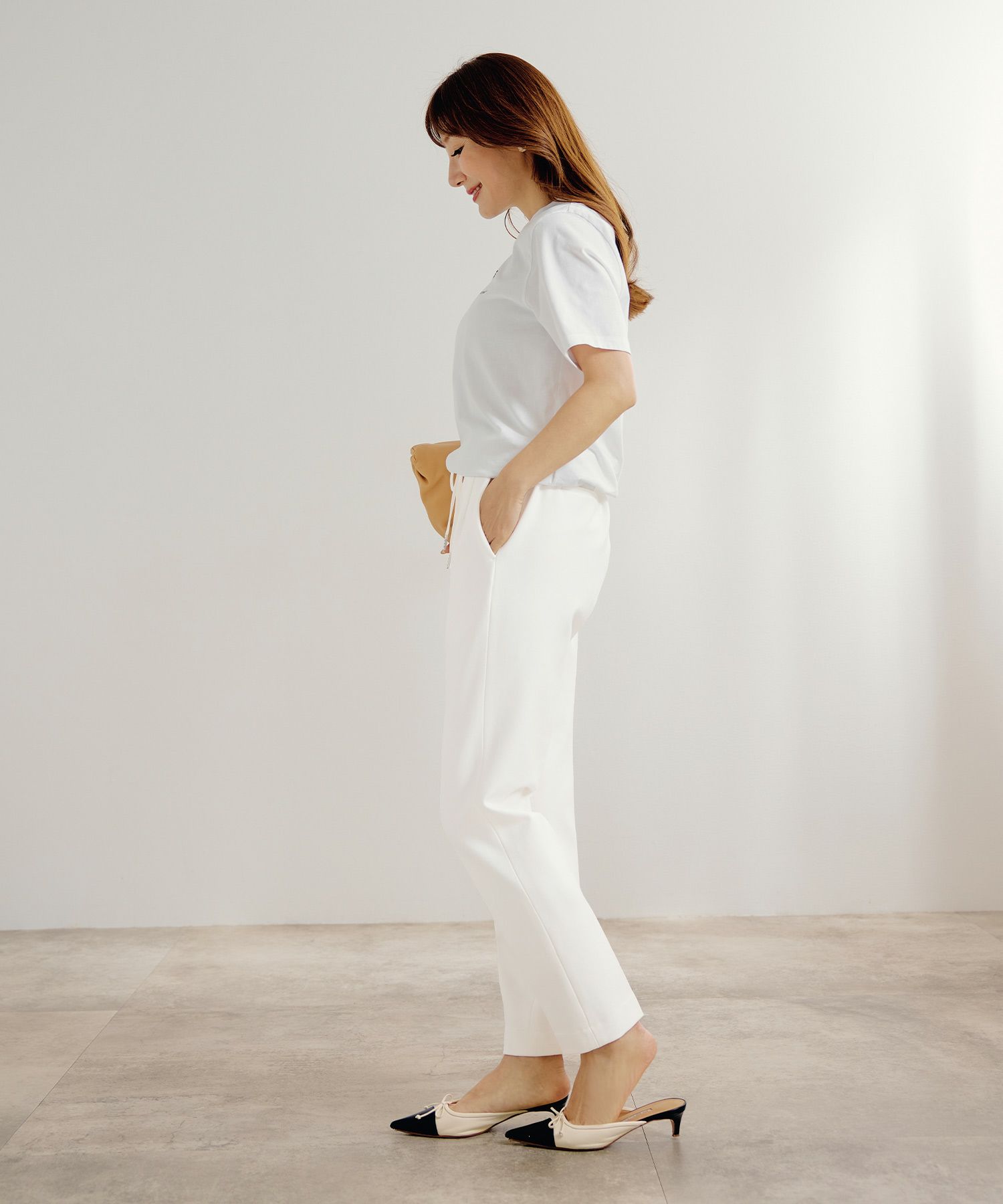 手洗い可 レディース オフィス 大人カジュアル きれいめ 秋冬春 上品 美脚 ジョイントスペース