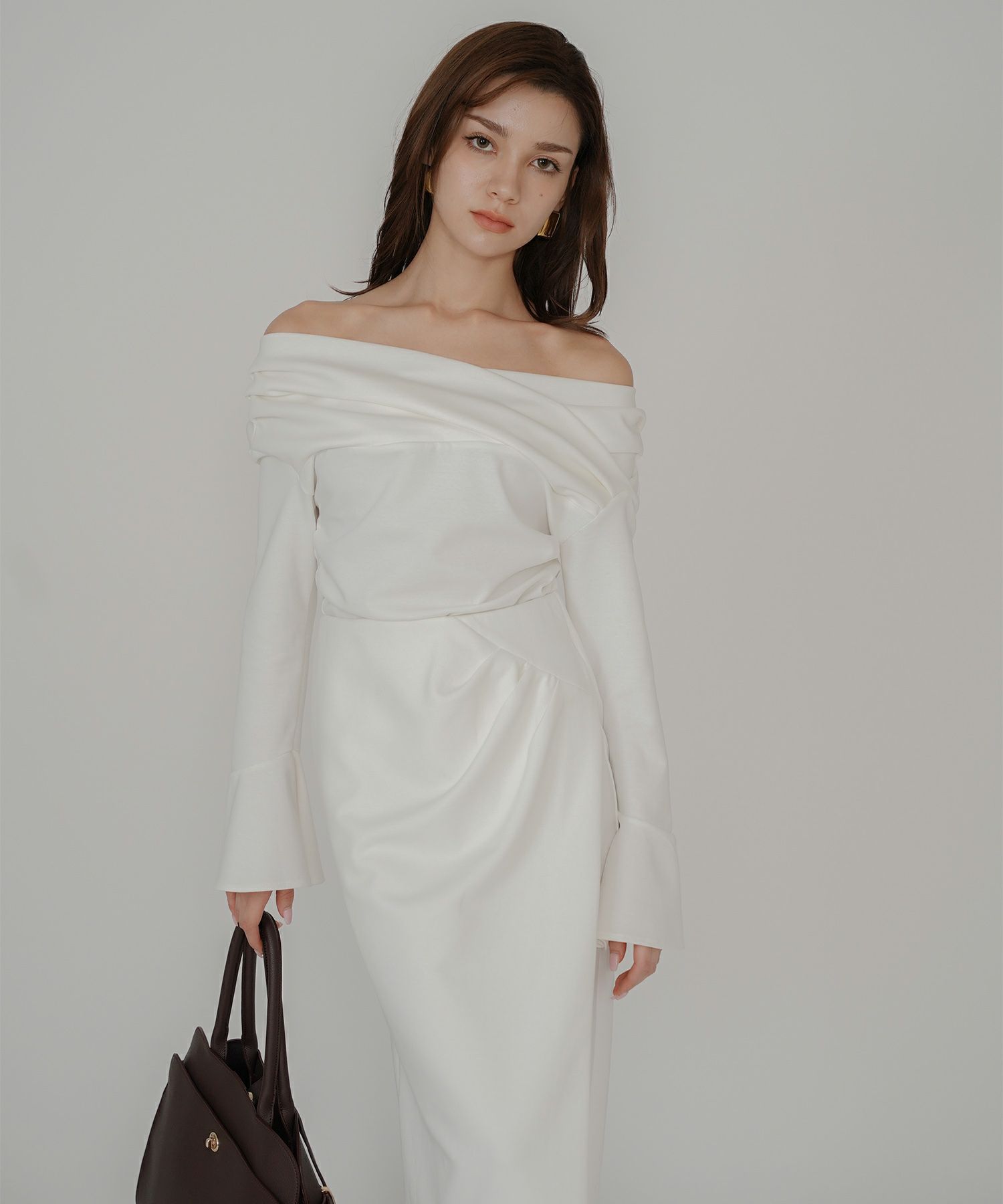 ナロースカート 骨スト ロングスカート タイトスカート モテニット カットソー デートコーデ ディナー 大人 あざと可愛い 肌見せ 韓国風 綺麗め 細見え カジュアル ウエストカバー お腹周りカバー らくちん KINO THE KEI