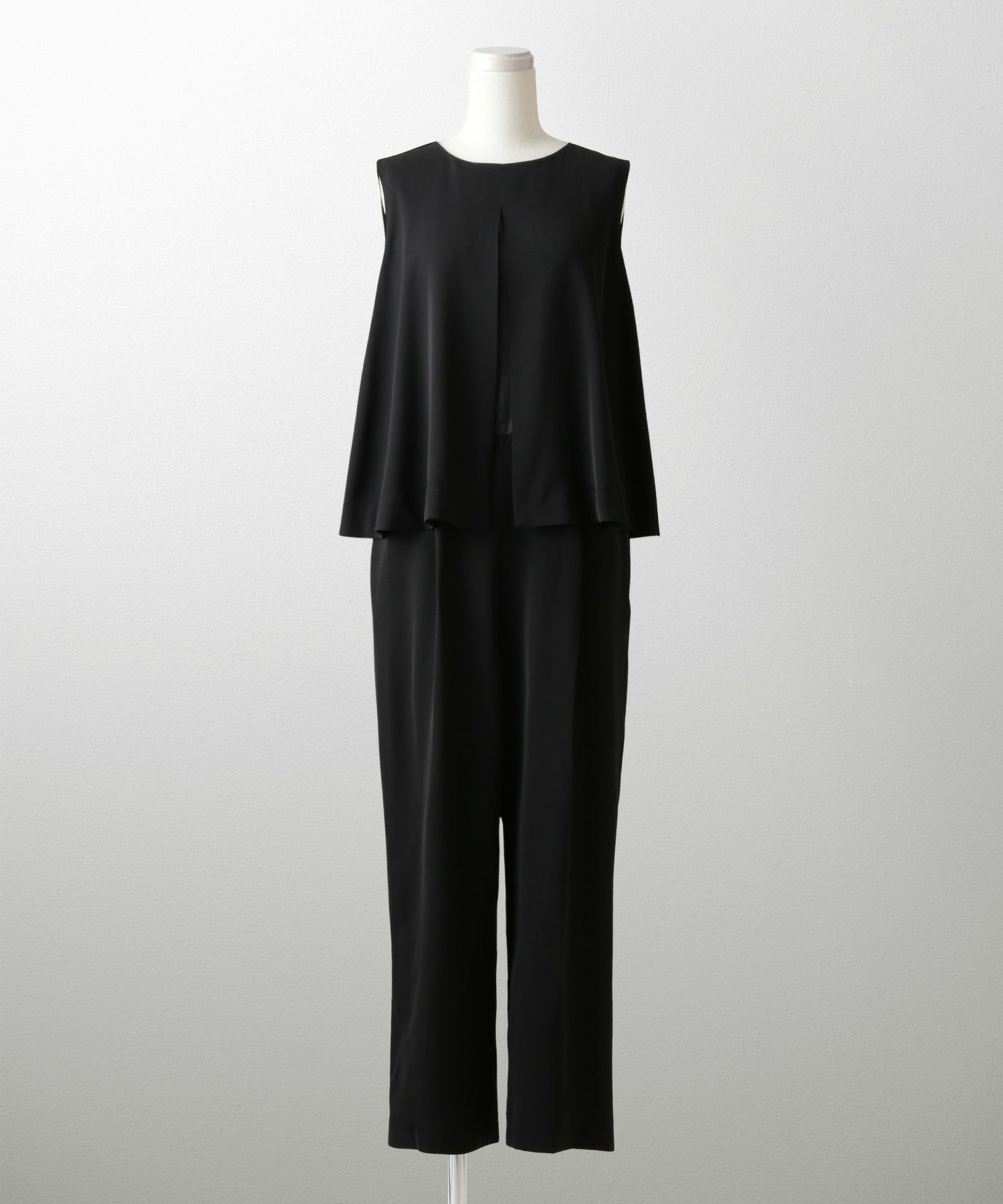 フレアヘム オールインワン レディース ファッション オケージョン ホワイト ブラック M