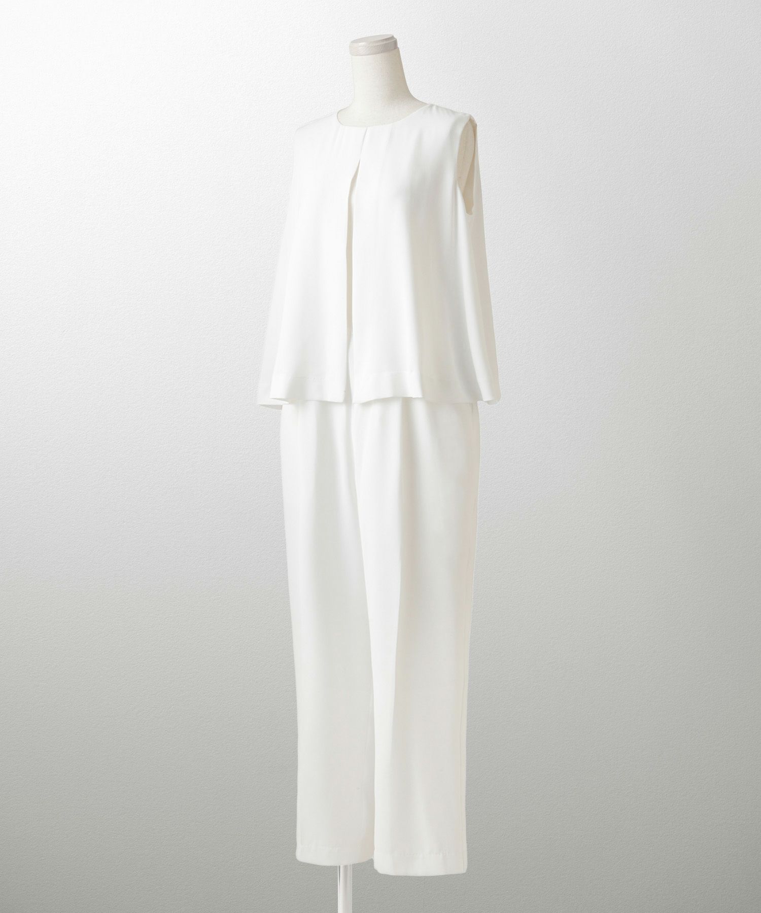 フレアヘム オールインワン レディース ファッション オケージョン ホワイト ブラック M