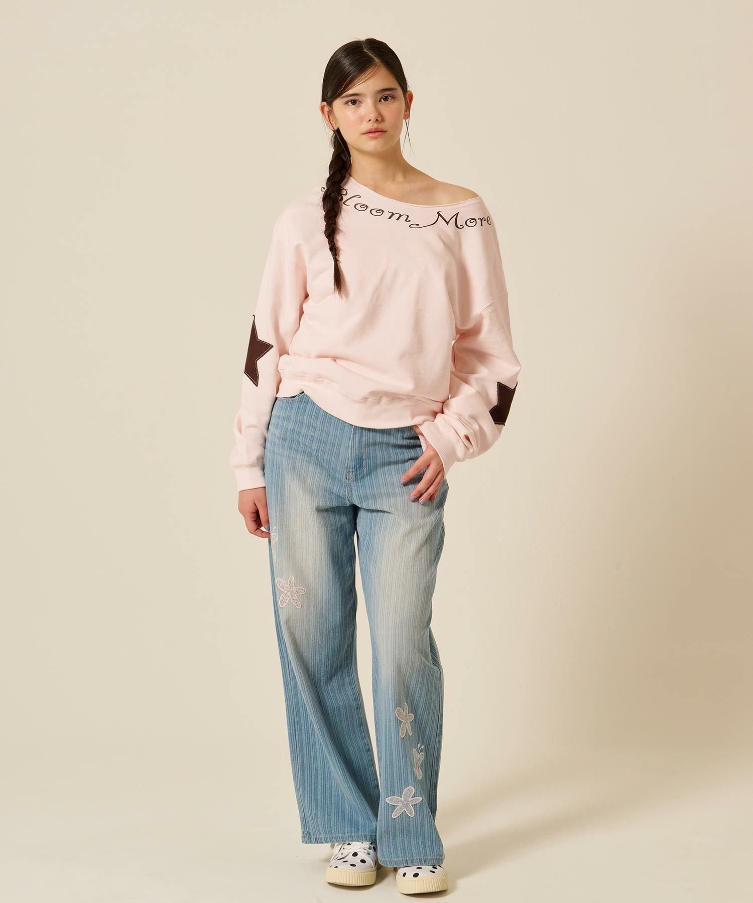 オフショル/スウェット/スター