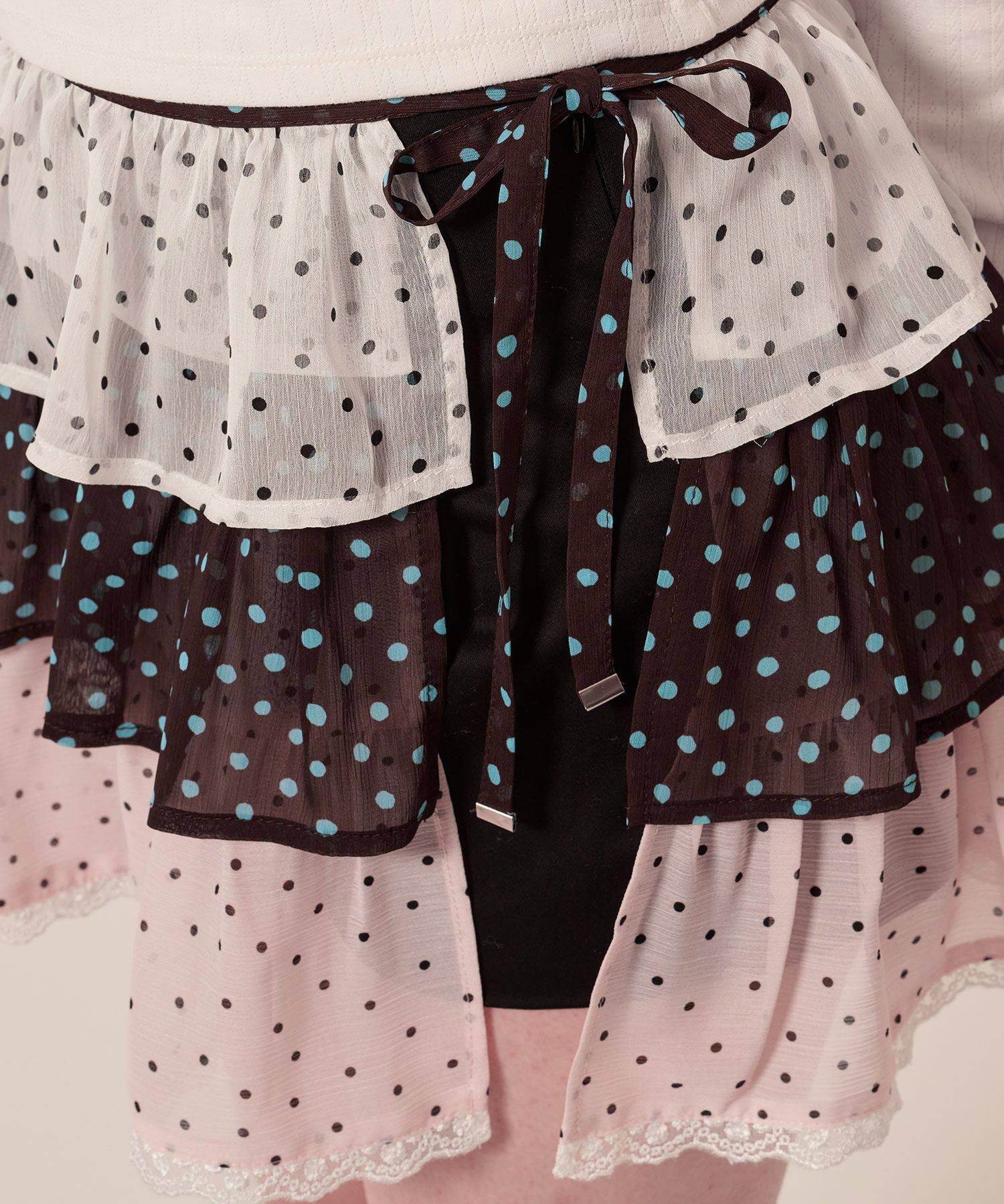 シフォン フリル ラップ レイヤード ショートパンツ TINA：JOJUN 全2色