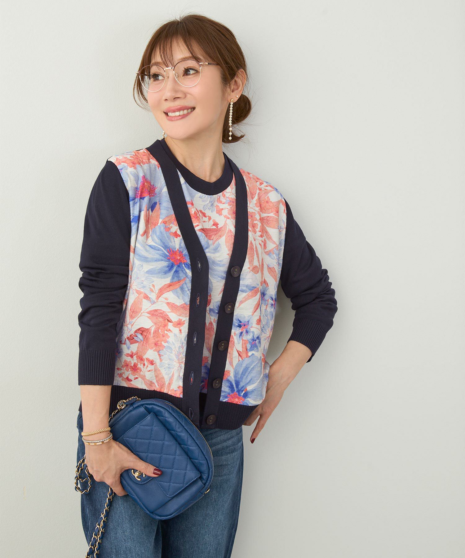 手洗い可 日本製 アンサンブル対応 秋冬春 可愛い 上品 きれいめ オフィス 柄 フェミニン ジョイントスペース