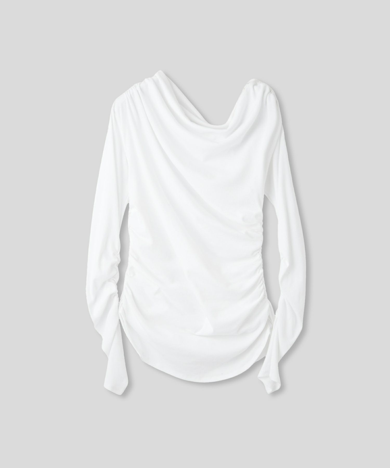 短丈 シアートップス タイト オフショルトップス ドレープ スタイルアップ オフィス 万能トップス 着回し インナートップス オシャレ 無地 女性らしい モテコーデ デートコーデ 大人 あざと可愛い 肌見せ 港区 ラウンジ 韓国風 韓国系 綺麗め 細見え カジュアル スタイル盛れ KINO THE KEI