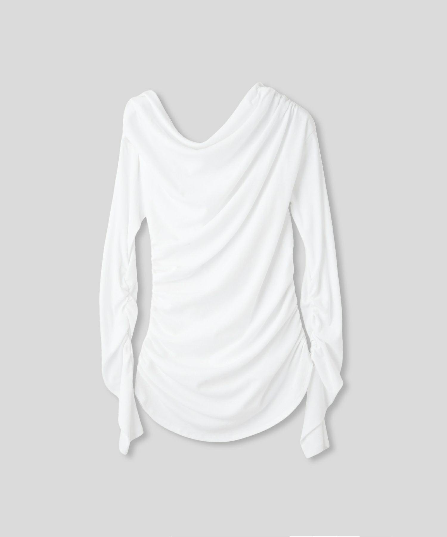 短丈 シアートップス タイト オフショルトップス ドレープ スタイルアップ オフィス 万能トップス 着回し インナートップス オシャレ 無地 女性らしい モテコーデ デートコーデ 大人 あざと可愛い 肌見せ 港区 ラウンジ 韓国風 韓国系 綺麗め 細見え カジュアル スタイル盛れ KINO THE KEI