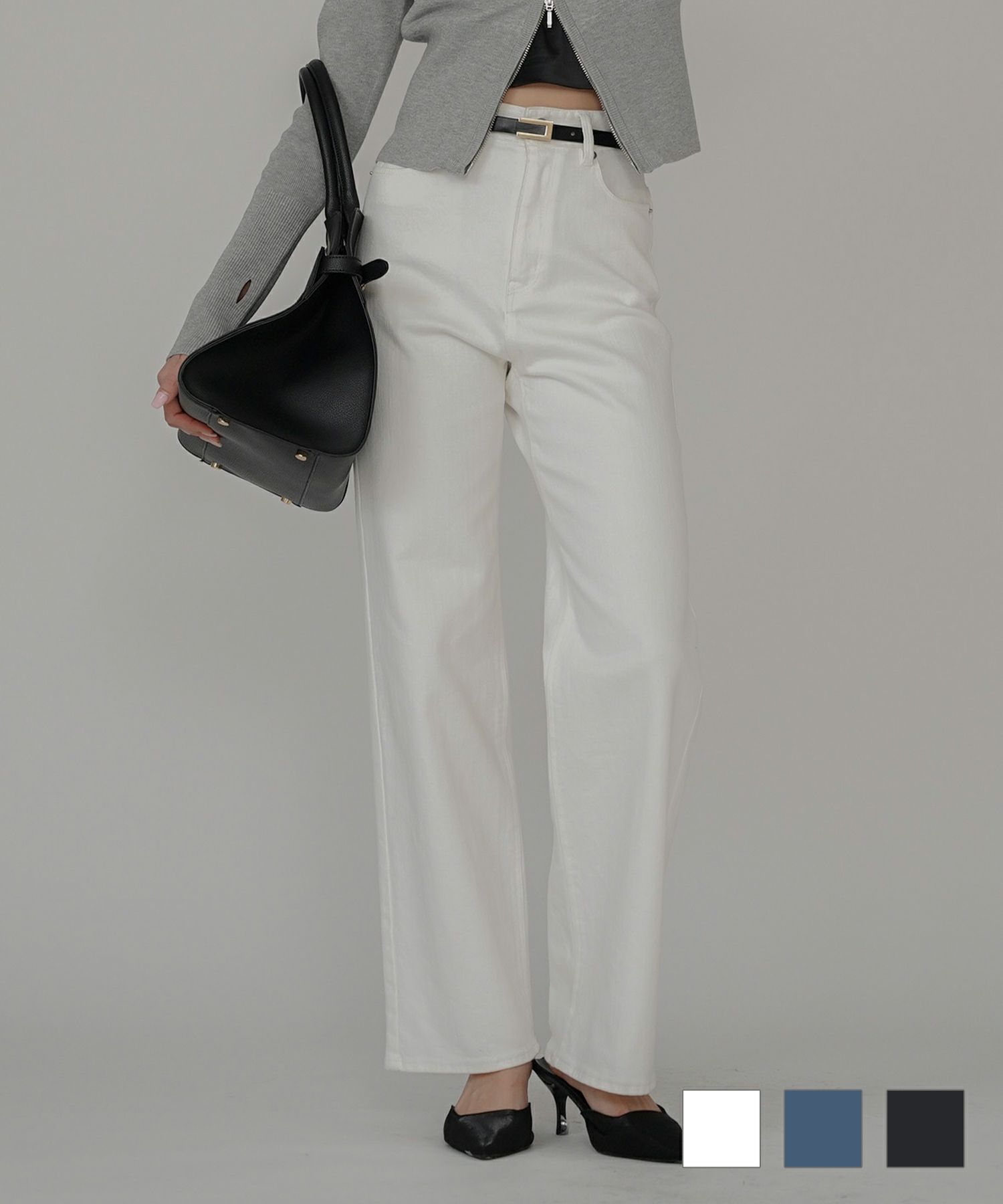 ハイライズ ワイド ストレート デニム KINO THE KEI 全3色｜ktk711