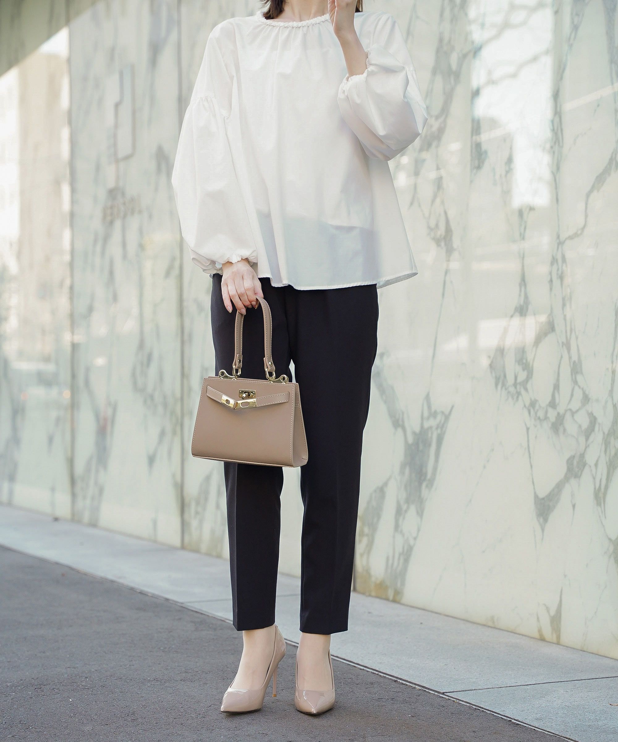 トップス レディース ブラウス 長袖 きれいめ かわいい オフィス 春夏秋 ウォッシャブル ジョイントスペース