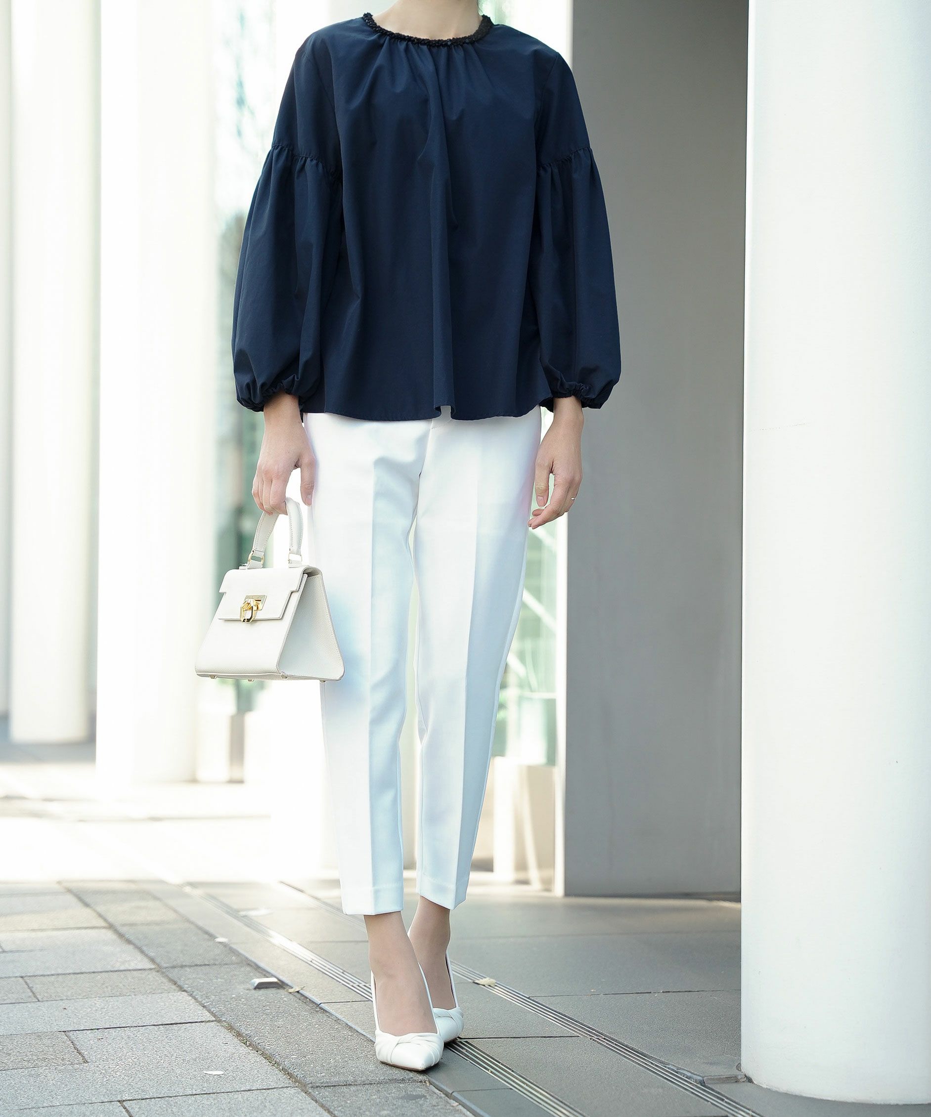 トップス レディース ブラウス 長袖 きれいめ かわいい オフィス 春夏秋 ウォッシャブル ジョイントスペース