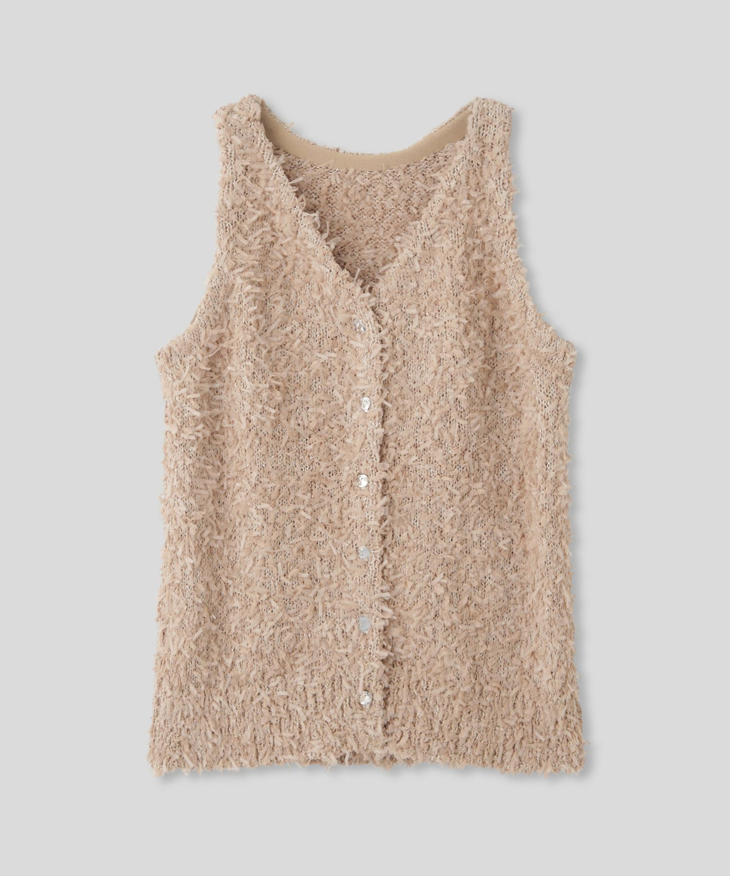 アメリカンスリーブ Vネック 2WAY フェザー レイヤード ファーベスト  海外系 きれいめ 韓国風 韓国系 スタイル盛れ KINO THE KEI