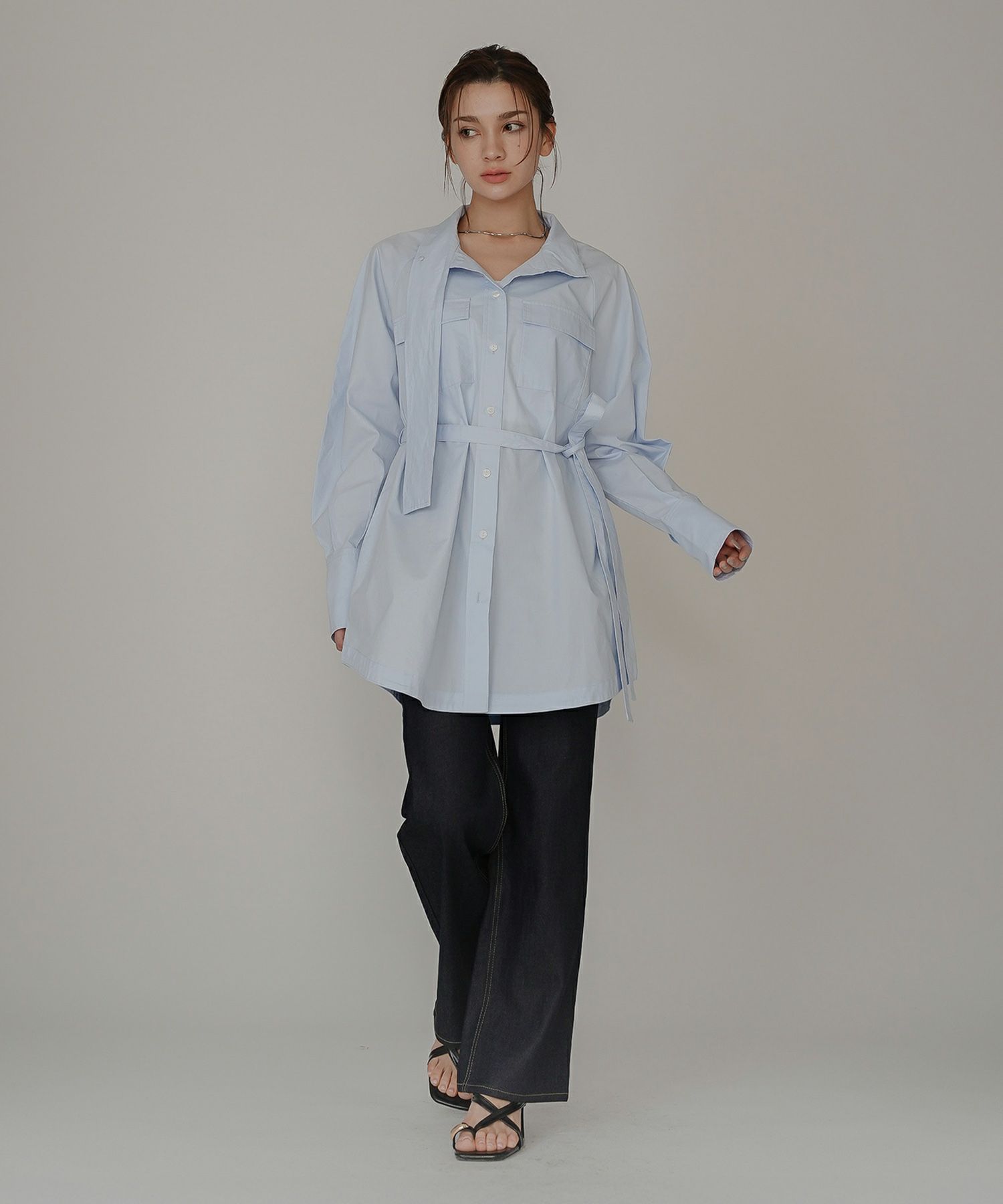 ストリート ストカジ ボーイッシュ メンズライク ロングシャツ チュニック ミニワンピ 長め丈 韓国風 韓国系 カジュアル エレガント 海外系 きれいめ 細見え カジュアル スタイル盛れ KINO THE KEI