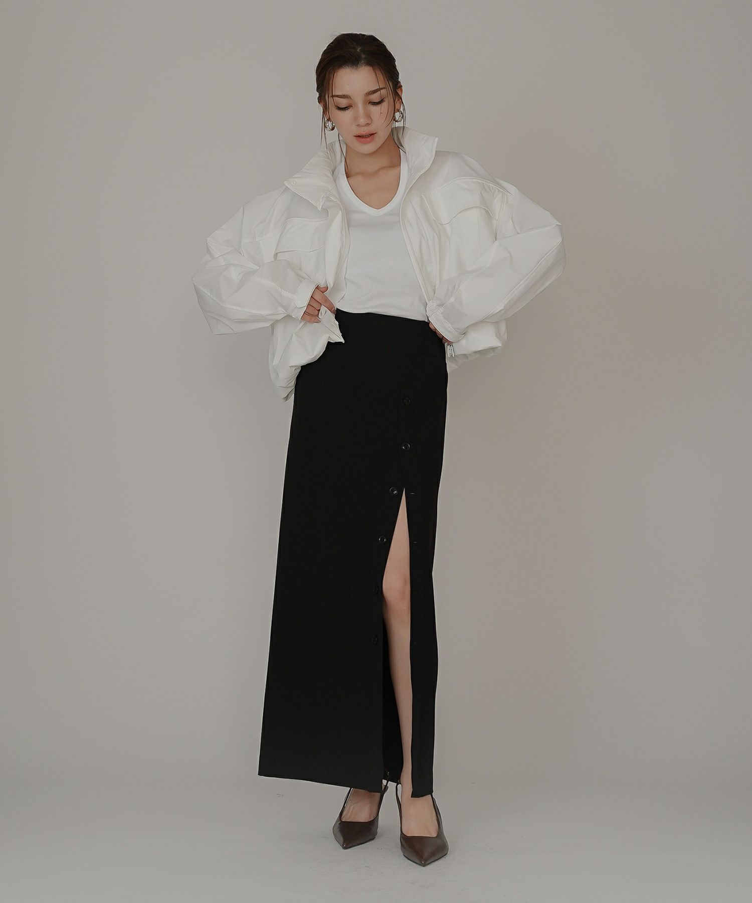 リラックス 休日 ワークアウト ヨガ ジム ウェア ランニング ウォーキング 通勤 通学 ベーシック タイトシルエット スリット入り リブ カジュアル エレガント 海外系 きれいめ 韓国風 韓国系 スタイル盛れ KINO THE KEI