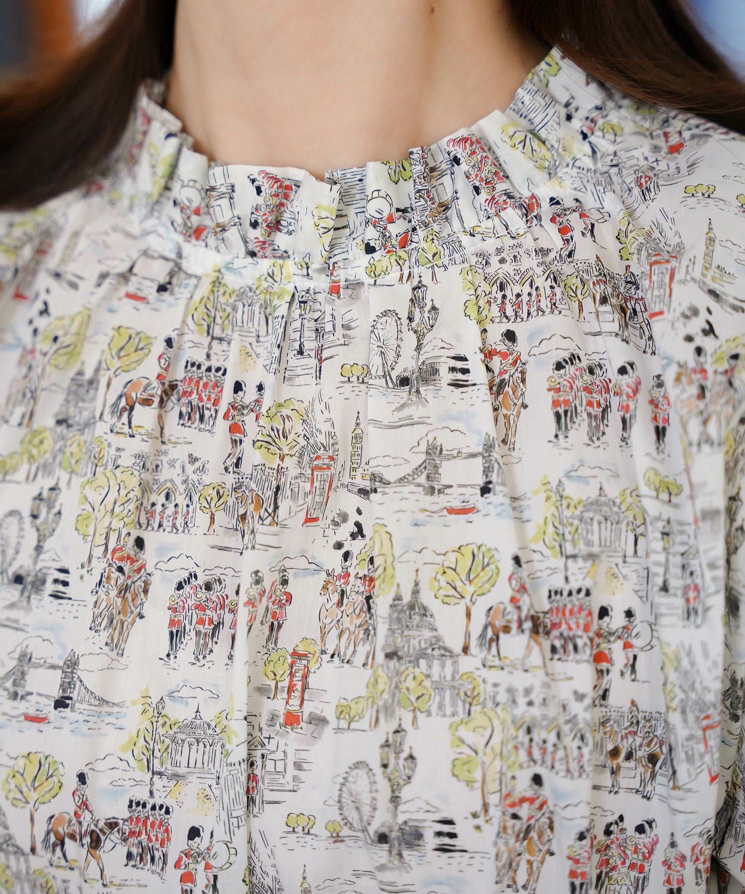 トップス ブラウス レディース ファッション かわいい きれいめ 柄 リバティ ウォッシャブル 春秋 ジョイントスペース