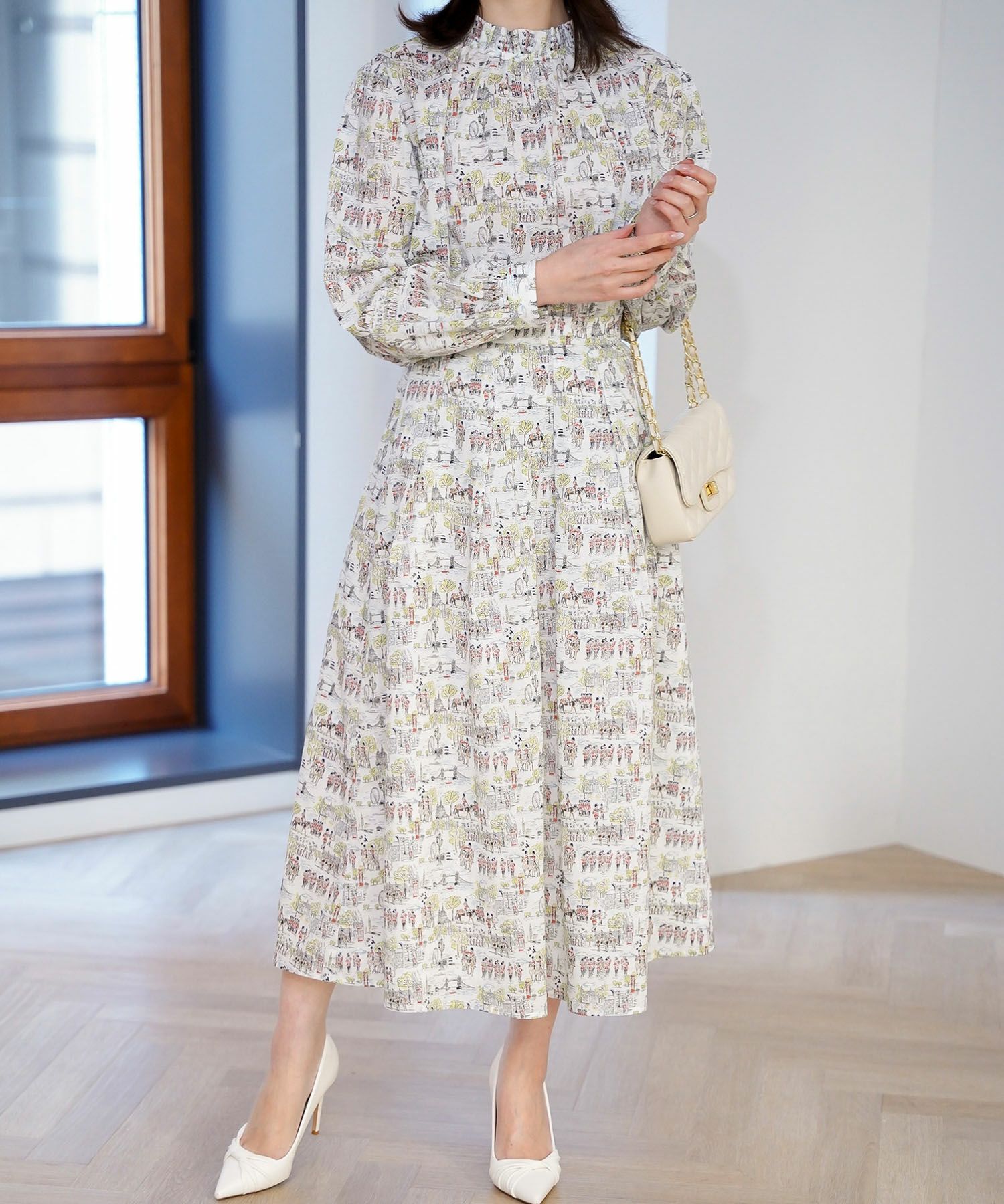 トップス ブラウス レディース ファッション かわいい きれいめ 柄 リバティ ウォッシャブル 春秋 ジョイントスペース