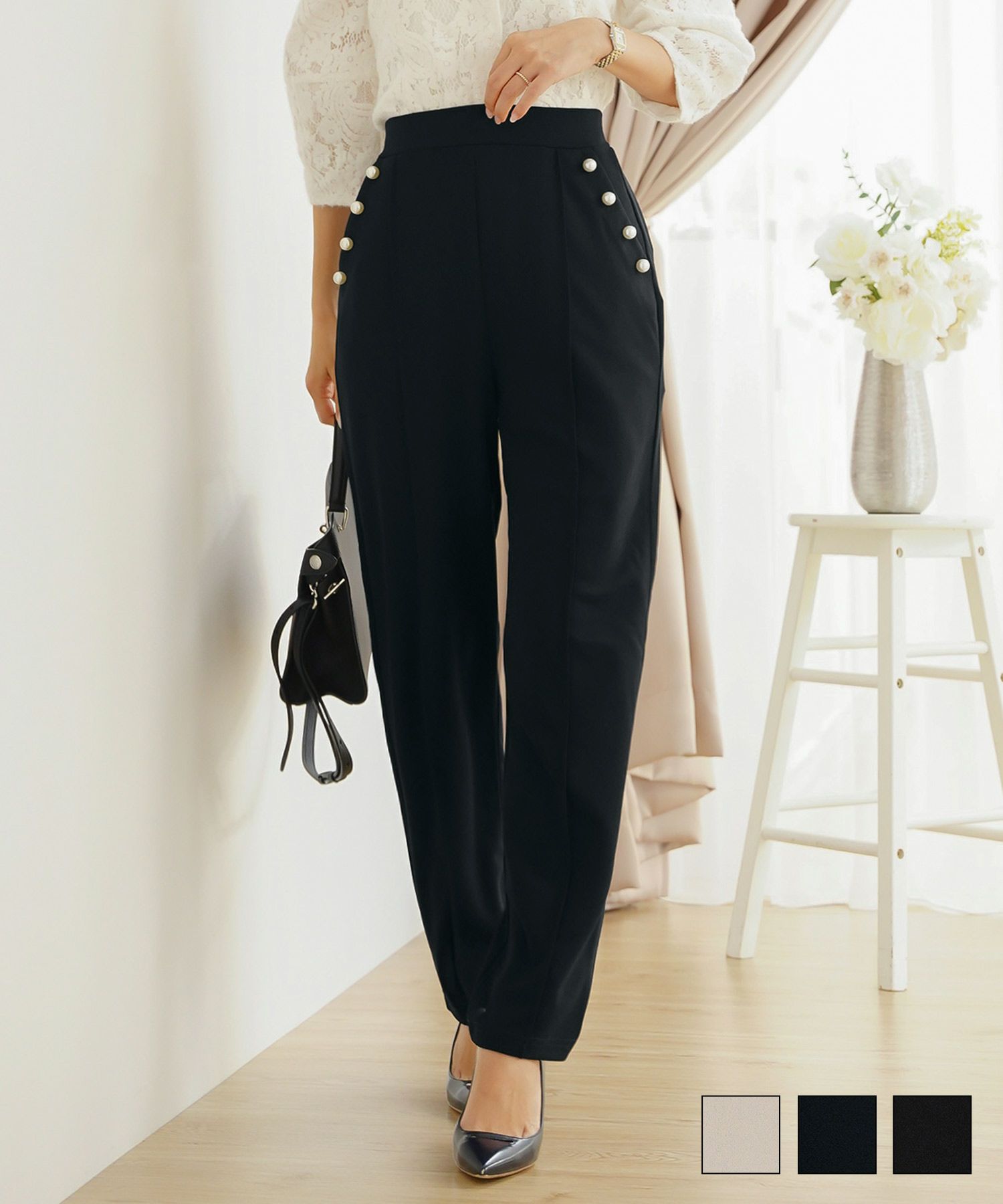 パール付き ウエストベルト ロング マウンテンパーカー le reve