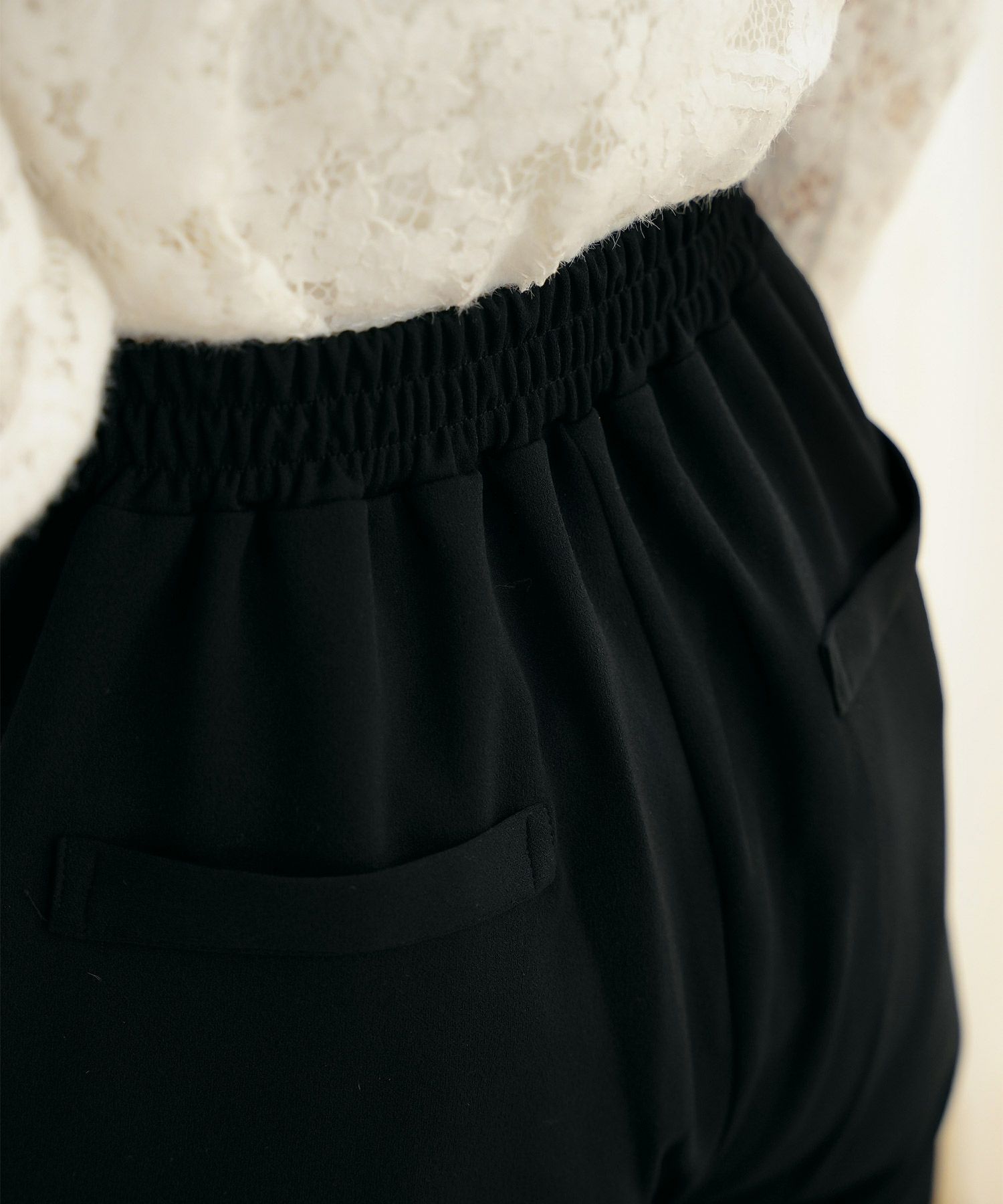 ボトムス パール 大粒 上品 テーパードパンツ ポケット ピンタック エレガント きれいめ オケージョン セットアップ 授業参観 学校行事 親子行事